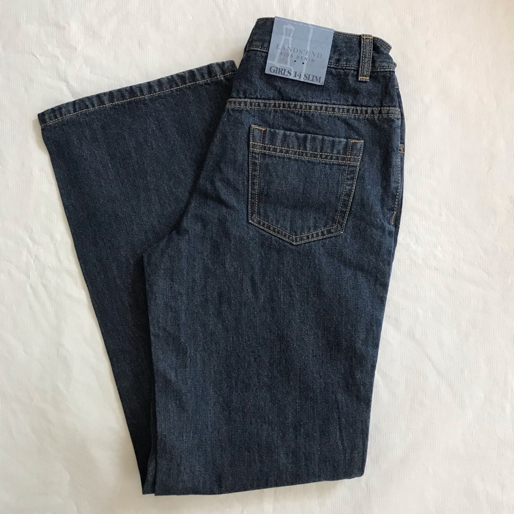 Lands’ End Girls Slim Bootcut Jeans NWT